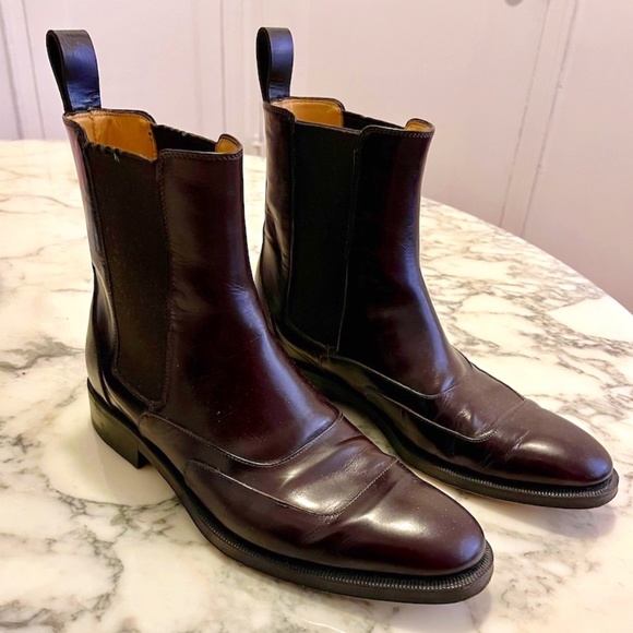 Mens Gucci Chocolate Brown Chelsea Boots Size 8 EXCELLENT Condition - Picture 1 of 8